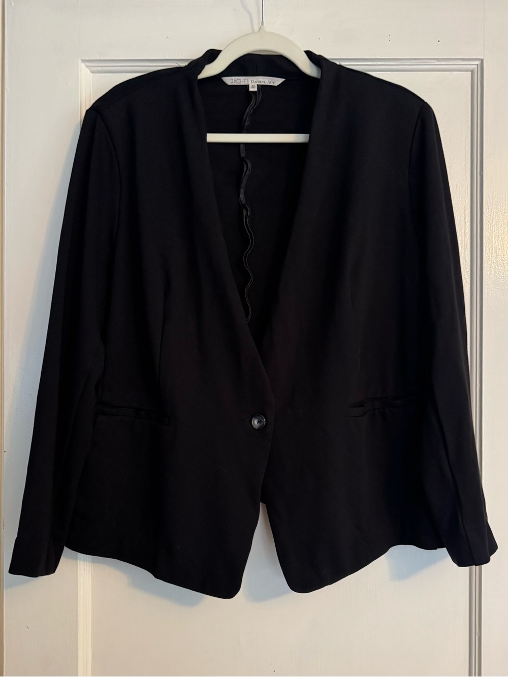 Rachel Roy Black Open Front Blazer Jacket Plus Size 2X Career Office (one button